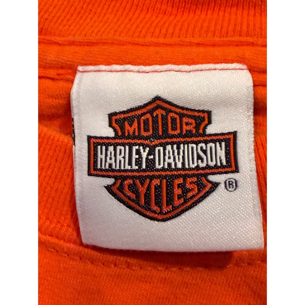 Harley-Davidson T-Shirt Kids L 14-16 Orange Bartlesville Ok Logo Graphic Tee * - Picture 4 of 13
